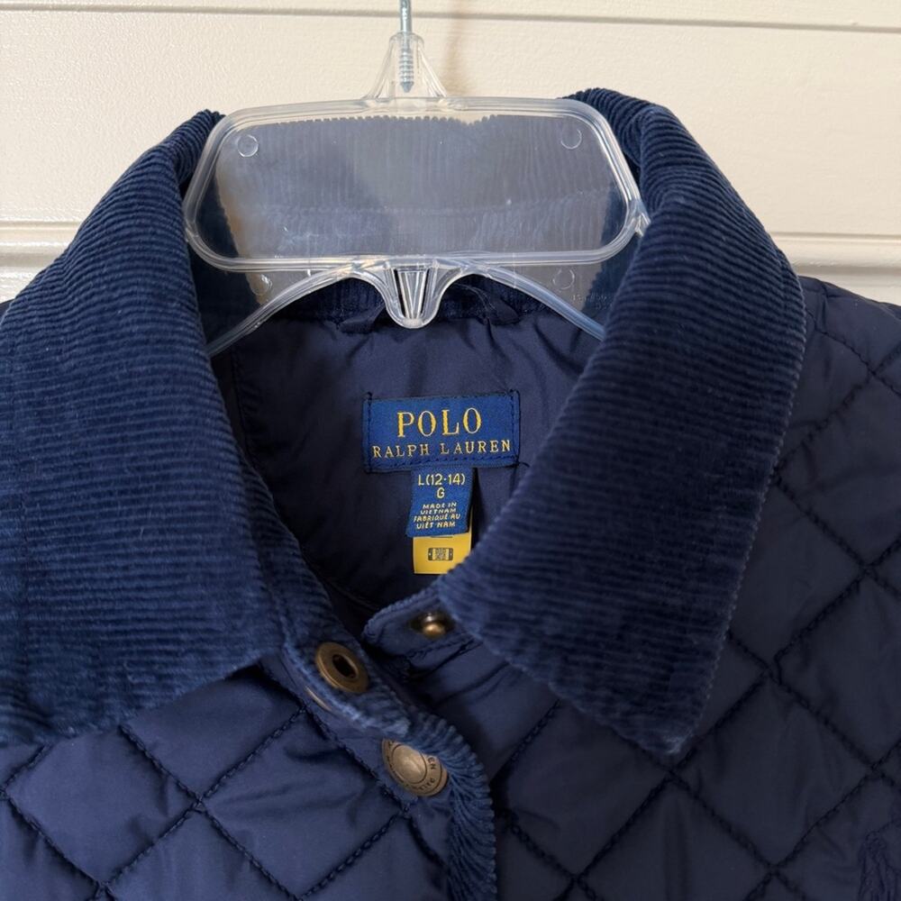 Polo Ralph Lauren Quilted Barn Jacket Girls Size Large (12/14) Navy Blue - Picture 14 of 14
